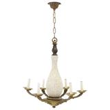 Brass and Murano Glass 6 Arms Light Fixture Chandelier