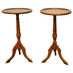 Pair of Italian Mahogany Tripod Drink Tables