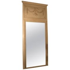 French Louis XVI Style Trumeau Mirror with a Painted Finish 9