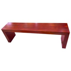 American Mid-Century Solid Mahogany Bench