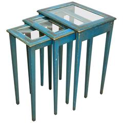 French Style Painted Nesting Tables