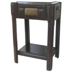 Tramp Art Sewing Stand/Side Table