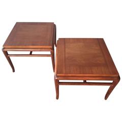 T.H. Robsjohn-Gibbings Set of Walnut Cocktail Side Tables