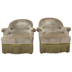 Pair of French Upholstered Bergeres