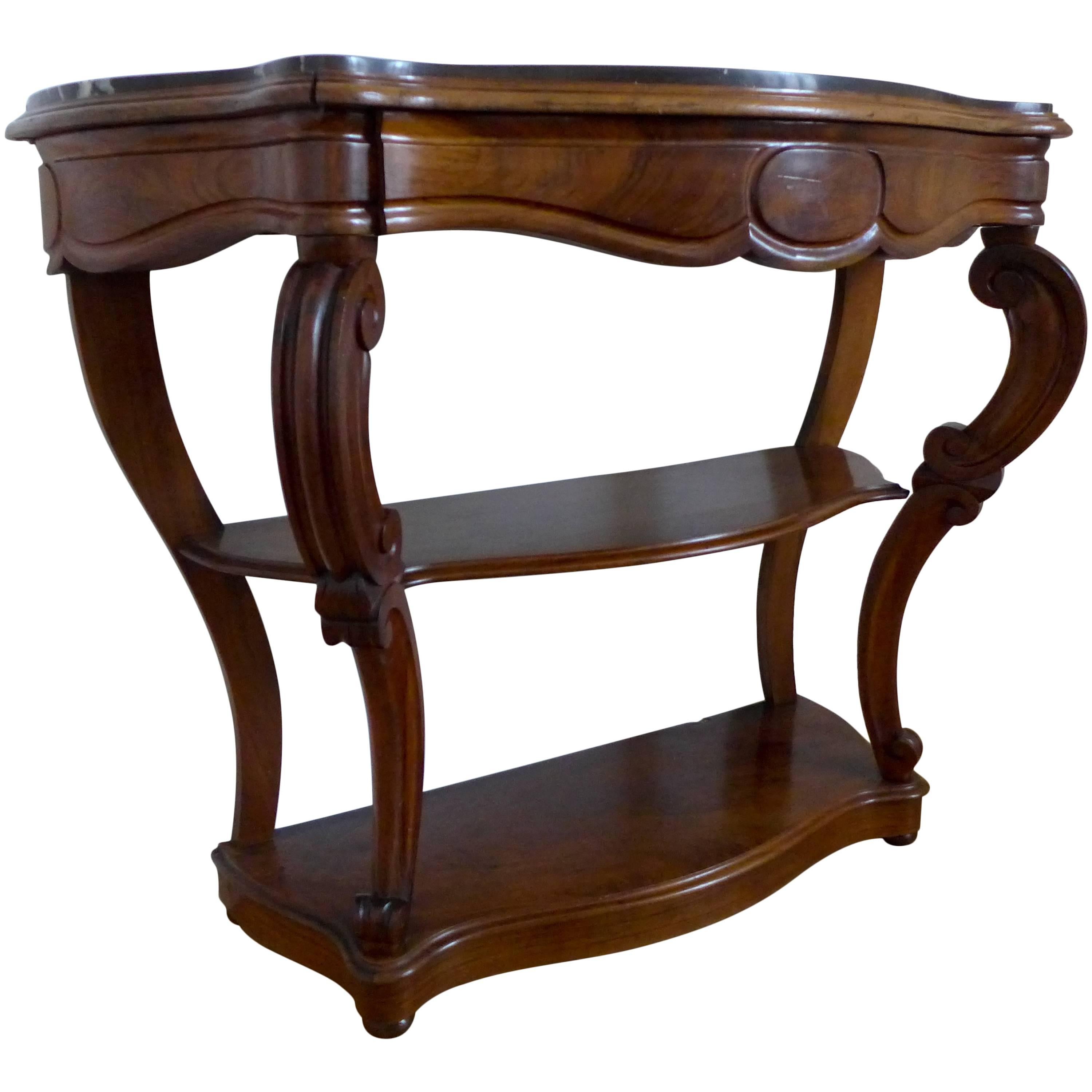 Beautiful 19th Century Antique French Walnut Console