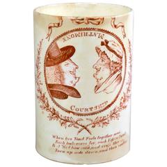 Creamware Mug Printed with Courtship and Matrimony