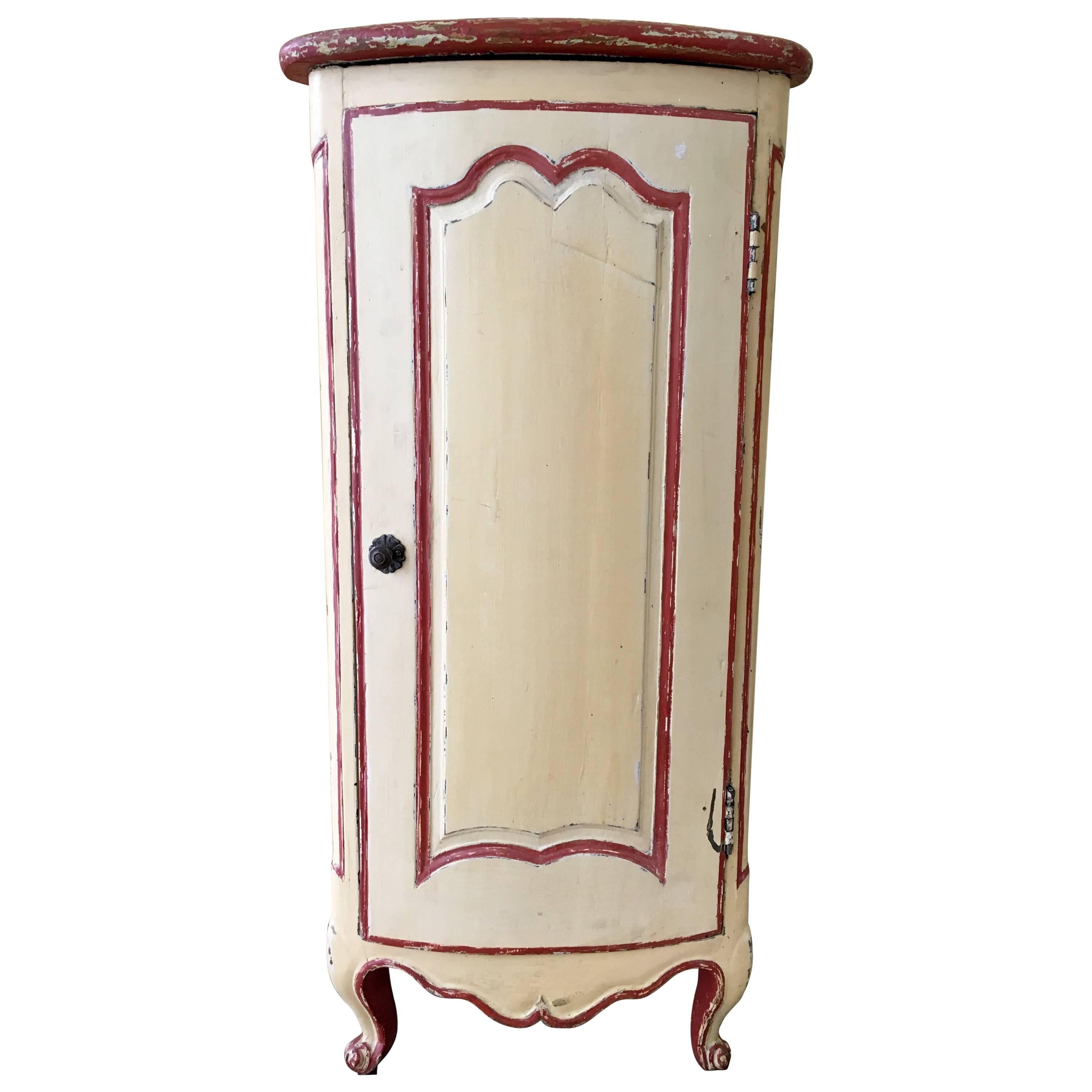 19th Century Elegant French Bow Corner Cupboard in Style of Louis XV