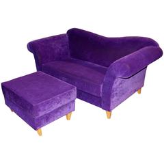 Nice Purple Loveseat Settee and Ottoman