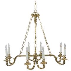 Eight-Light Solid Brass Chandelier by Chapman