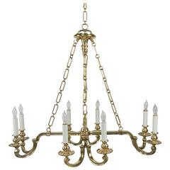 Eight-Light Solid Brass Chandelier by Chapman 12