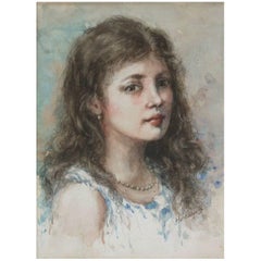 Antique Watercolor in the Manner of Alexei Alexeievitch Harlamoff Russian, 1842-1915