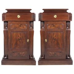 Pair of English Mahogany Pedestal Cupboards Pair of English Mahogany Pedestal Cupboards