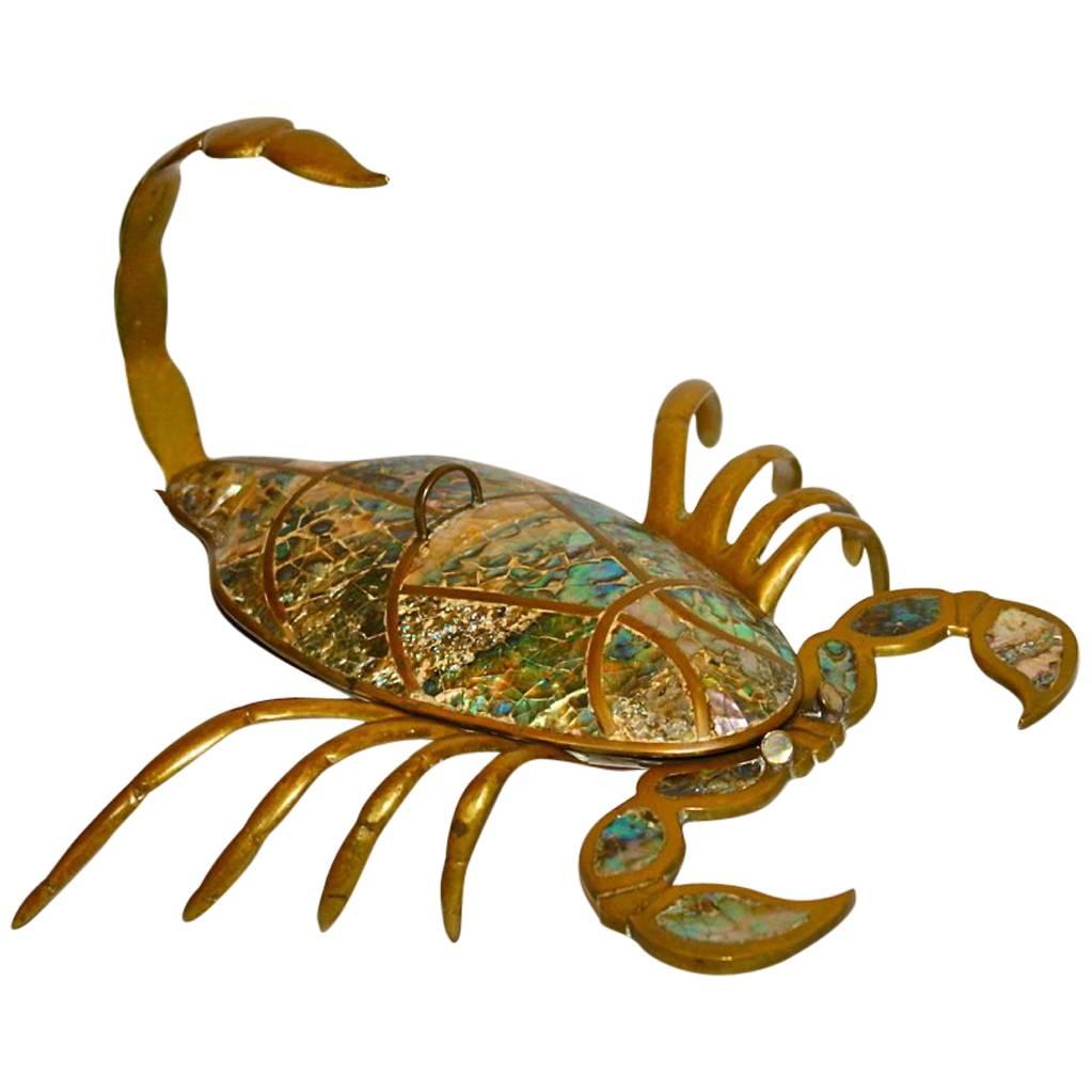 Gilt Scorpion with Mother-of-Pearl