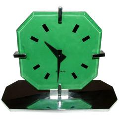 Retro Rare Miniature 1930s Art Deco 8 Day Modernist Clock