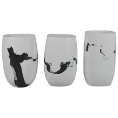 Karin Bablok Germany Three Handmade Porcelain Vases