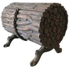 Rare Antique Black Forest Carved Wood Lodge Storage Box, Chest, Trunk Rare Antique Black Forest Carved Wood Lodge Storage Box, Chest, Trunk