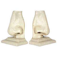 Large Surrealist Pop Art Marble Nose Bookends, Italy, 1970s