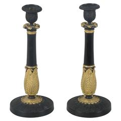Pair of French Restauration Candlesticks