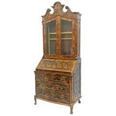 Antique Late 18th Century English George III Mahogany Bureau Bookcase ‘Secretaire’
