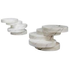 Mauro Mori Movimento Basso Table Hand-Carved in Statuario marble