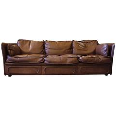Mid-Century Modern Gorgeous Leather Sofa by Roche Bobois