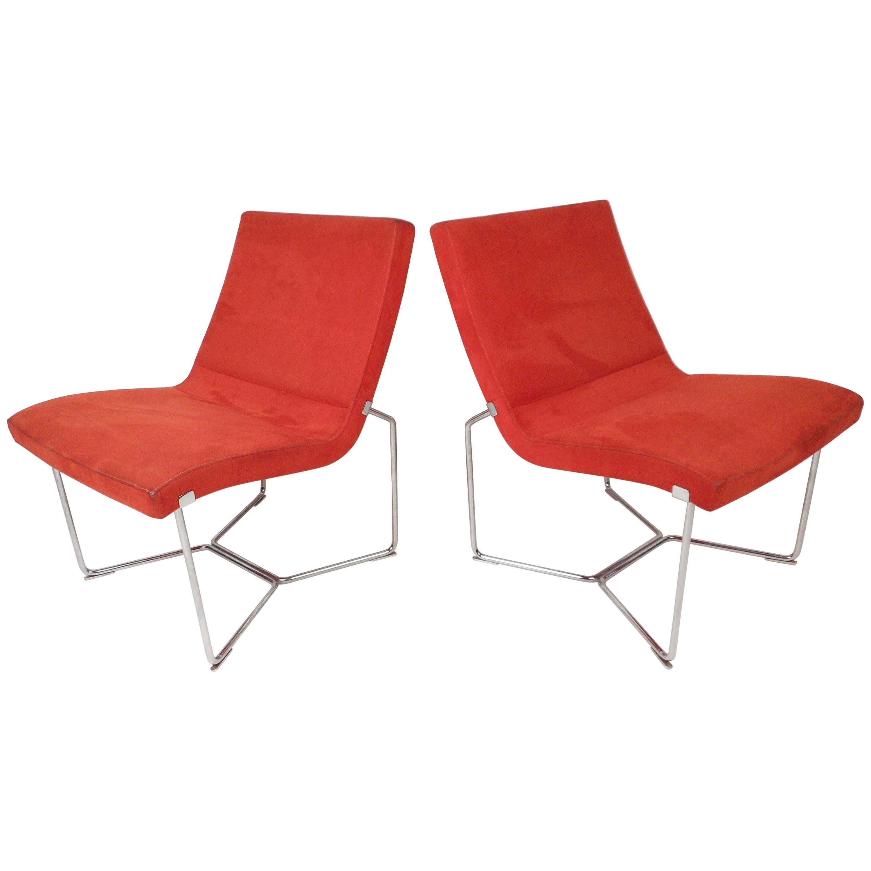 Pair of Contemporary Modern Slipper Lounge Chairs