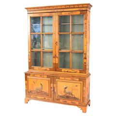 George III Style Chinoiserie Decorated China Cabinet