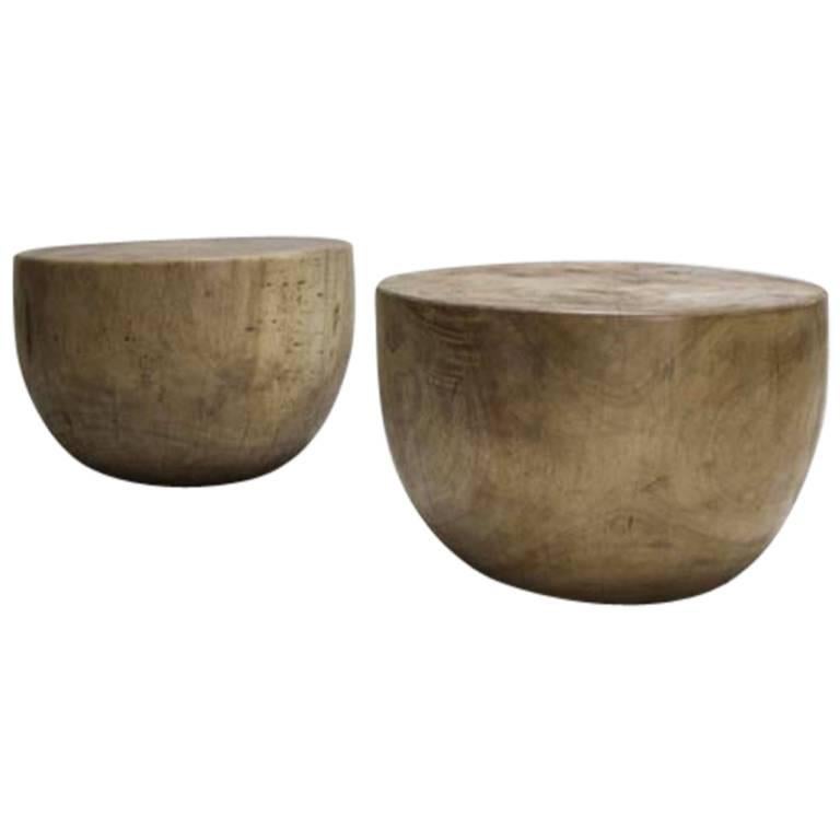 Mauro Mori Cup Table in Natural Albizia Wood For Sale