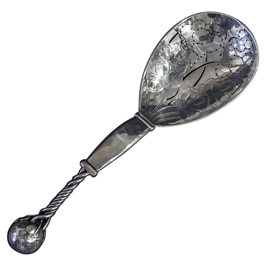 Georg Jensen Sterling Silver Serving Spoon For Sale
