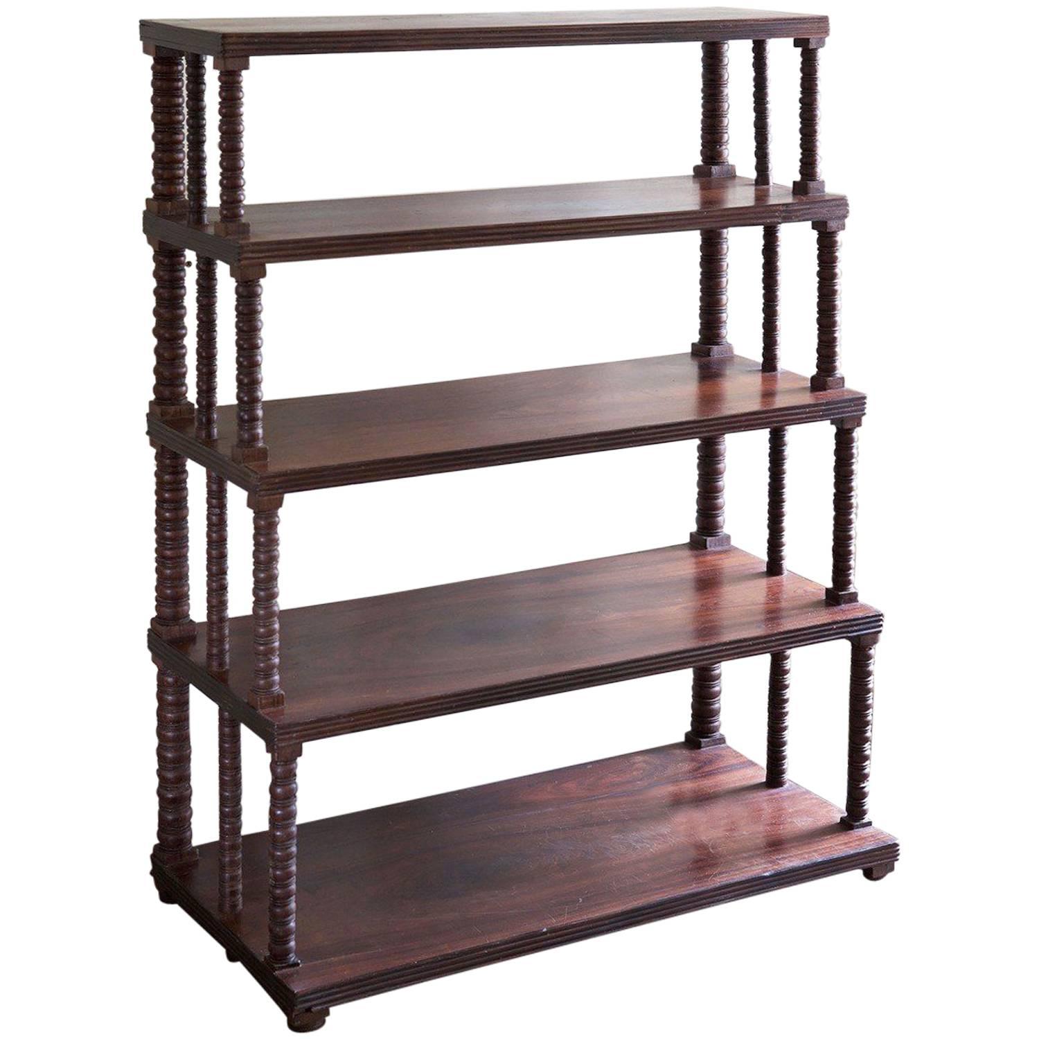 Late 19th Century Indian Teak Etagere Bookshelf