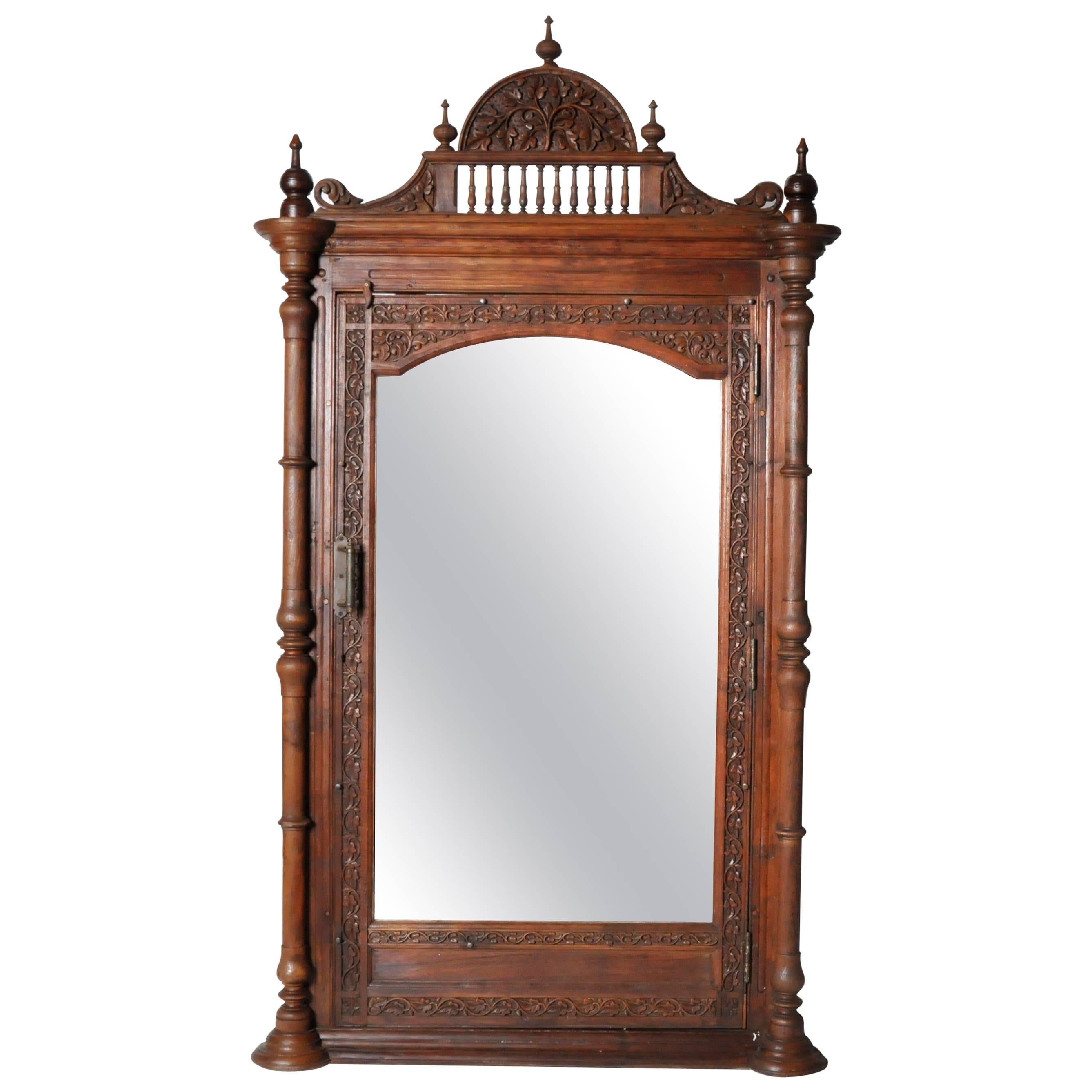 Carved British Colonial Mirror