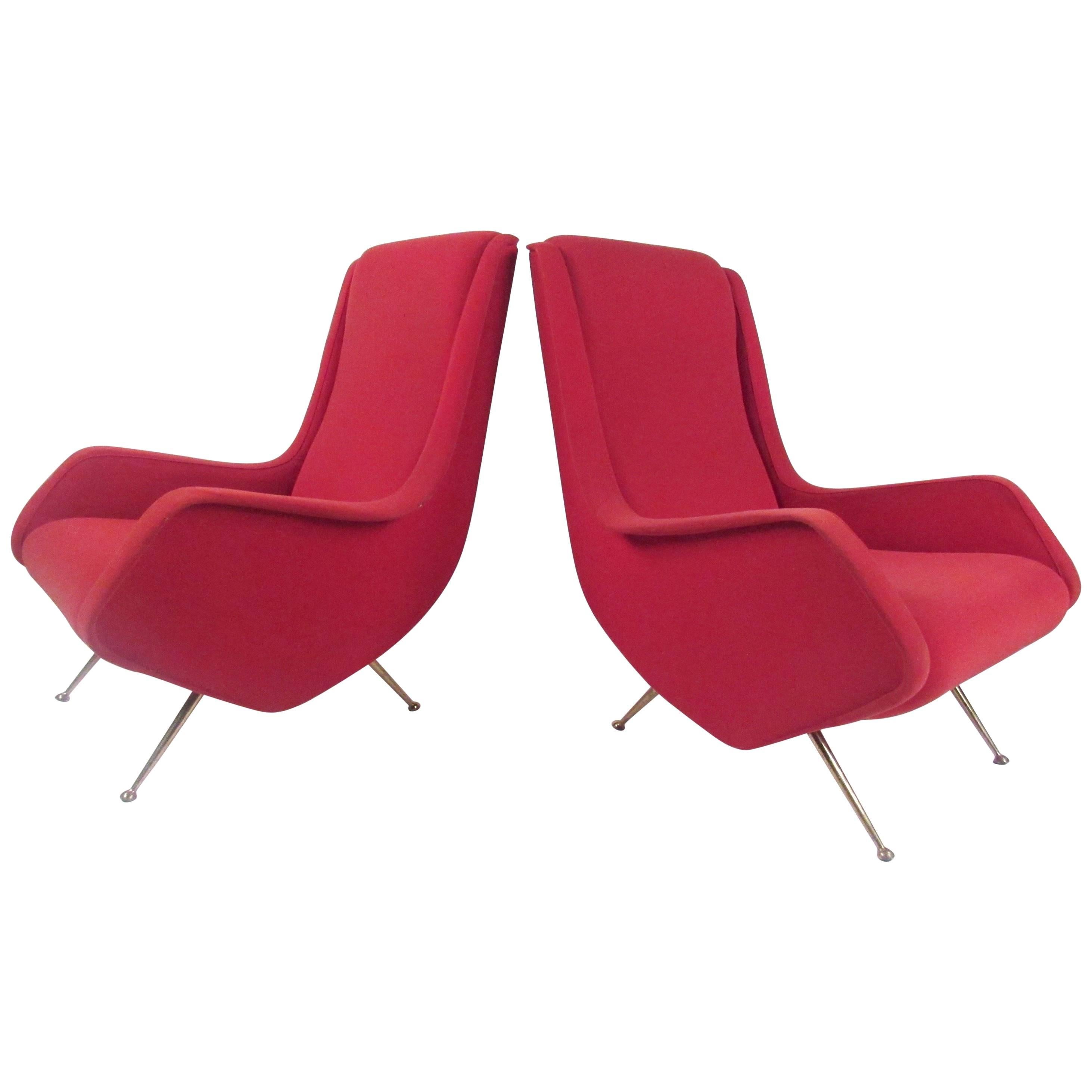 Red Lounge Chairs 368 For Sale at 1stdibs