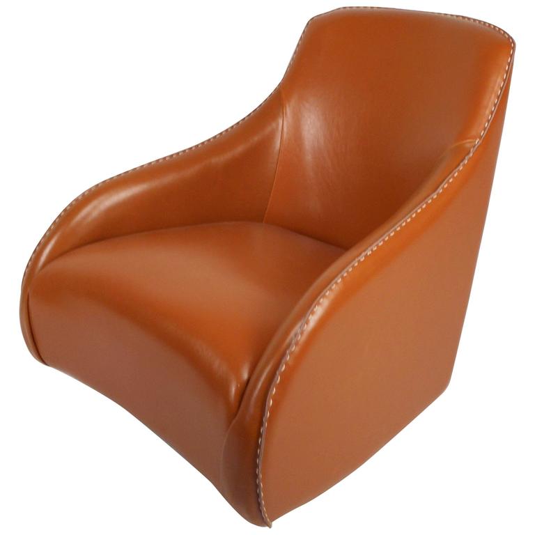 Contemporary Modern Leather Rocking Chair For Sale at 1stDibs