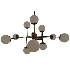Stilnovo Style Brass Chandelier 11