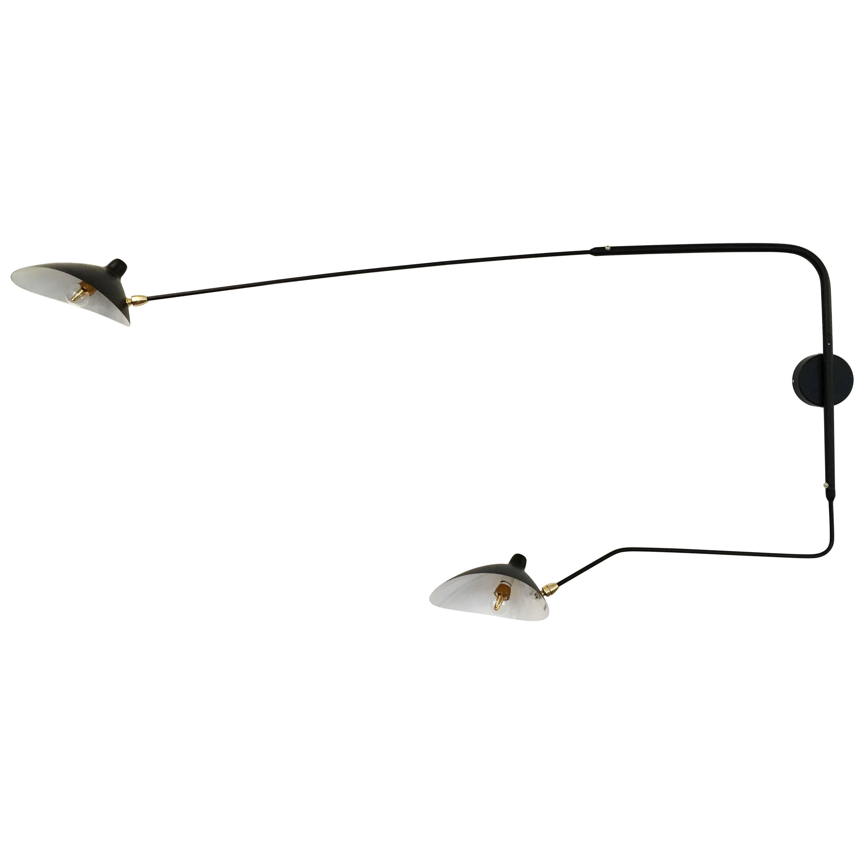 Sconce with Two Rotating Arms in the Style of Serge Mouille