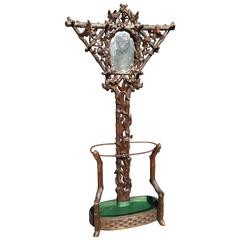 19th Century Black Forest Carved Tree Shaped Coat Rack, Umbrella Hall Stand 1