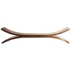Carved Wood Mauro Mori Ioegio Bench with Metal Finish 2