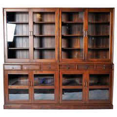 Antique British Colonial Breakfront Bookcase