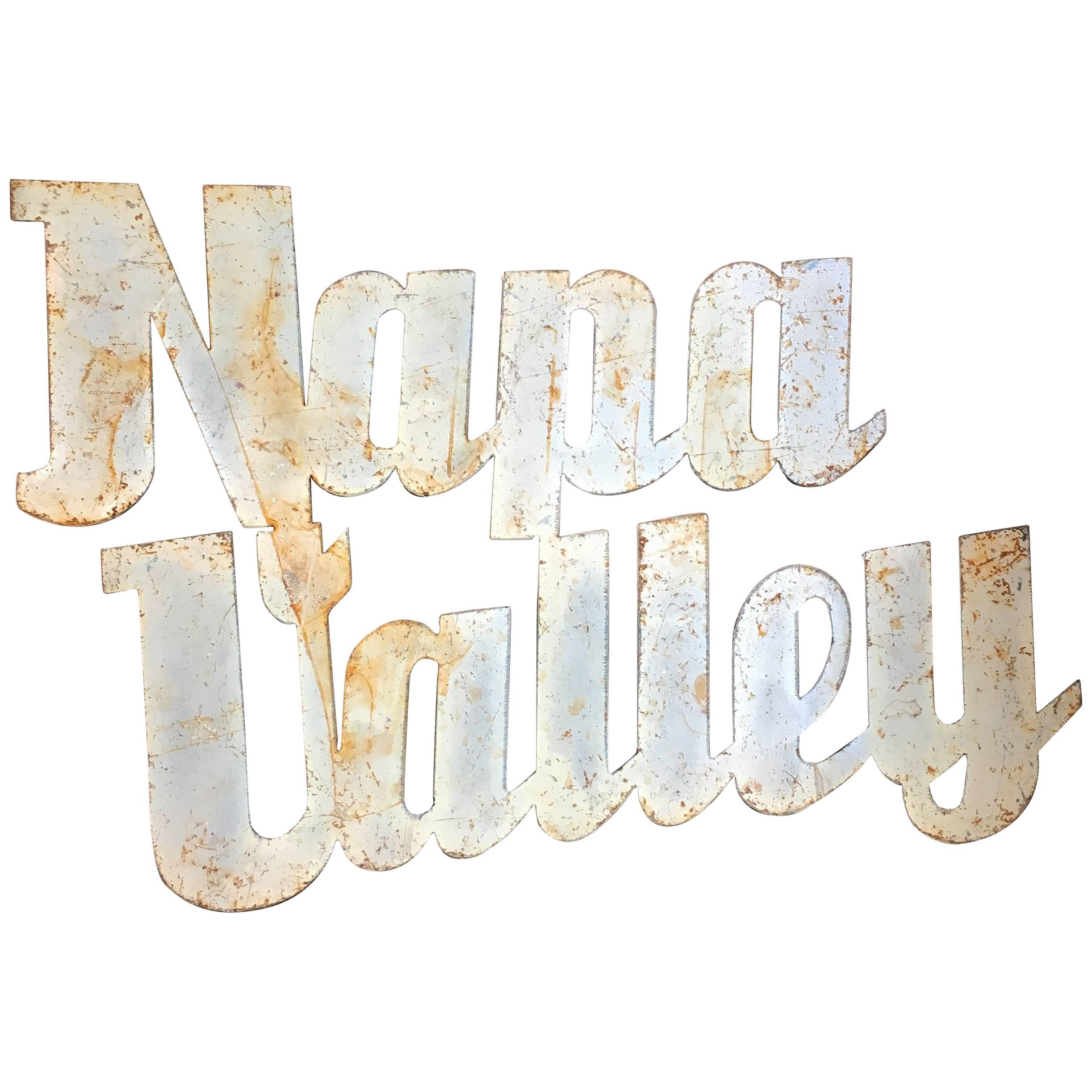 Vintage Napa Valley Sign, circa 20th Century For Sale