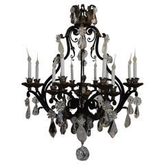 Wrought Iron Crystal Chandeliers 108 For On 1stdibs Large French Wrought Iron Gilt Bagues Rock Crystal Twelve Light Chandelier