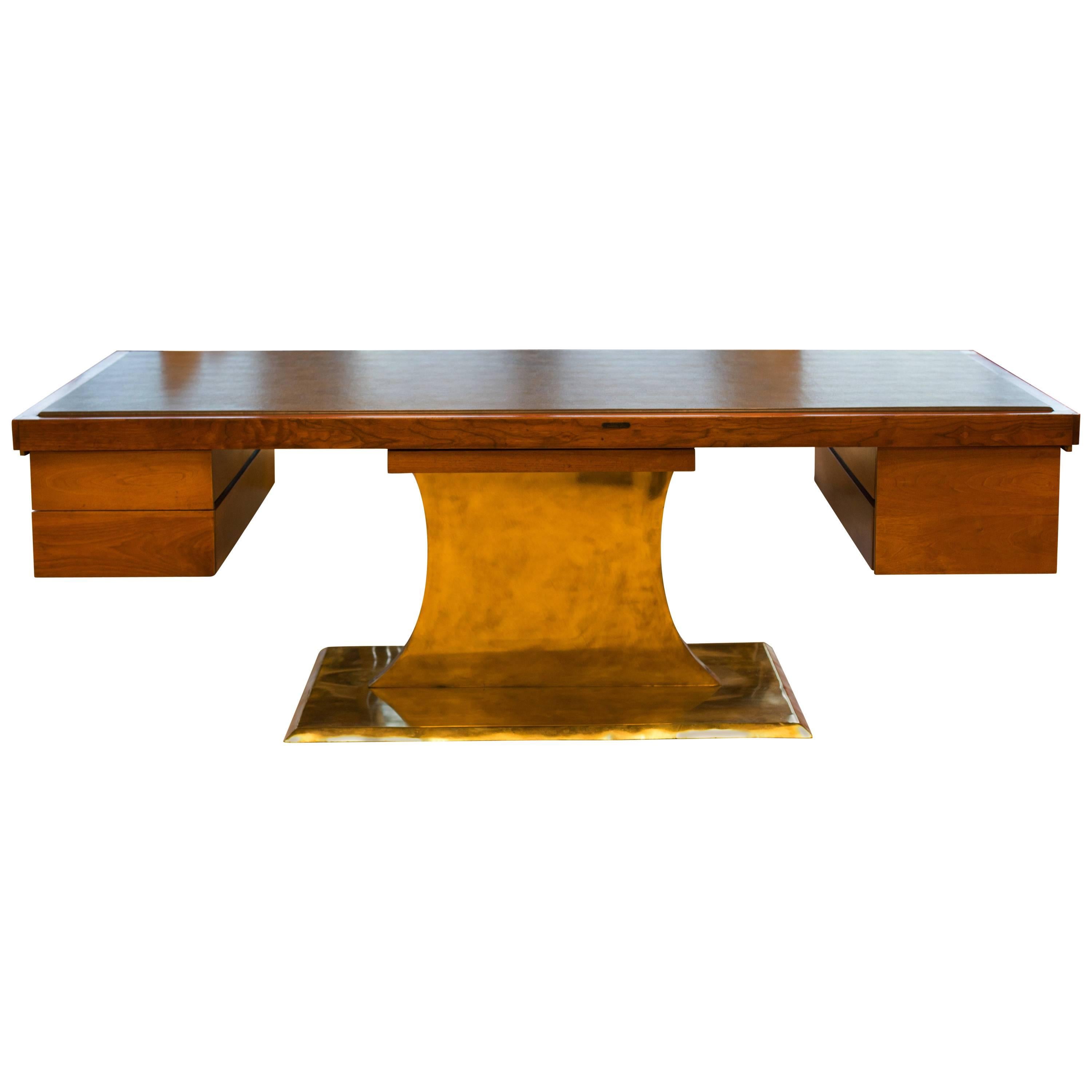 Executive Pedestal Desk by Harvey Probber For Sale