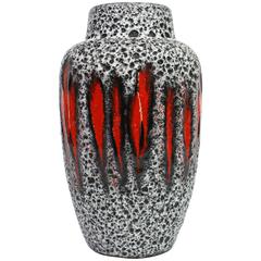 Small Red and Black Glazed Pottery Vase, Germany, 1960s