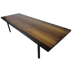 Milo Baughman Variegated Wood Dining Table