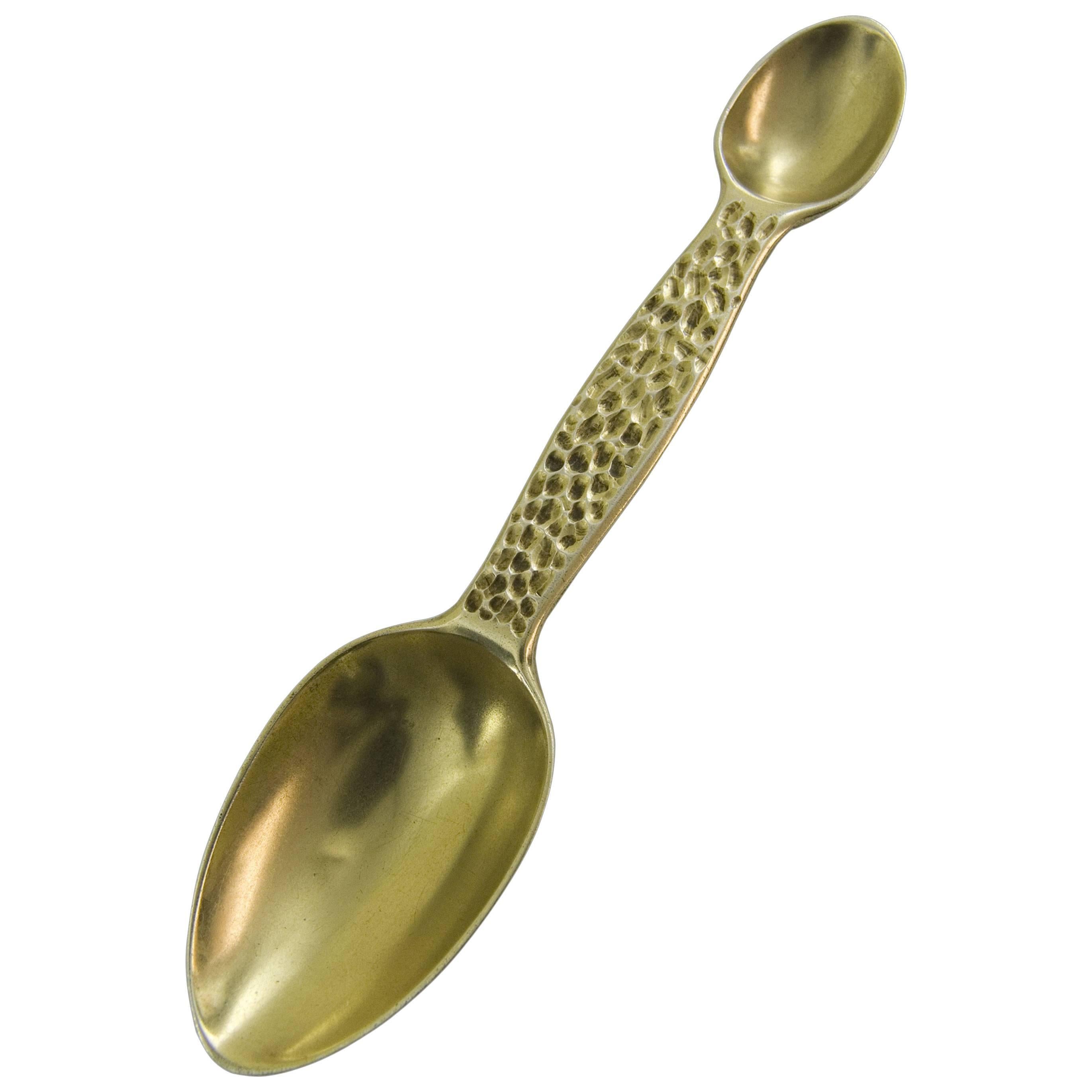 Antique Silver Gilt Medicine Spoon For Sale