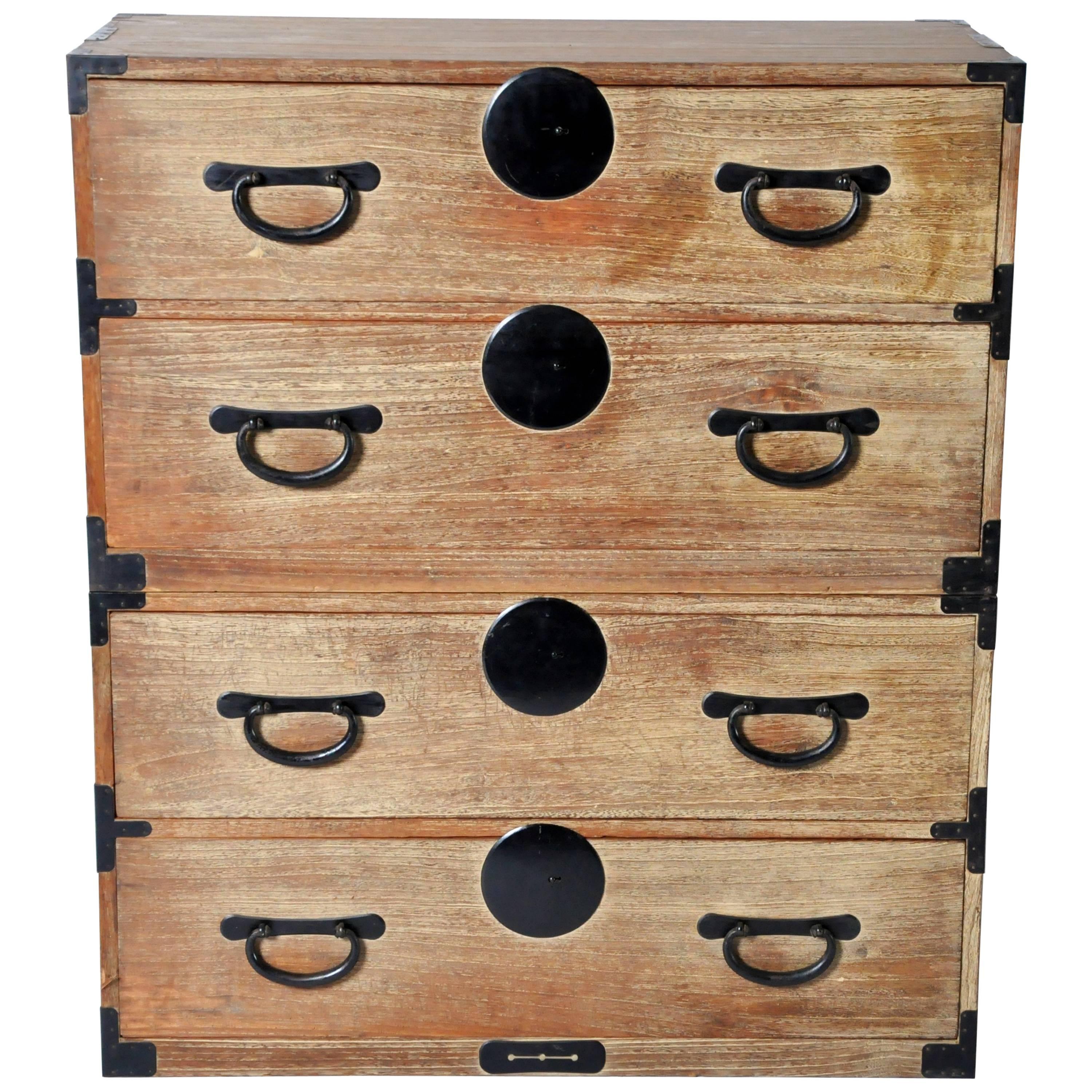 Japanese Tansu with Black Hardware