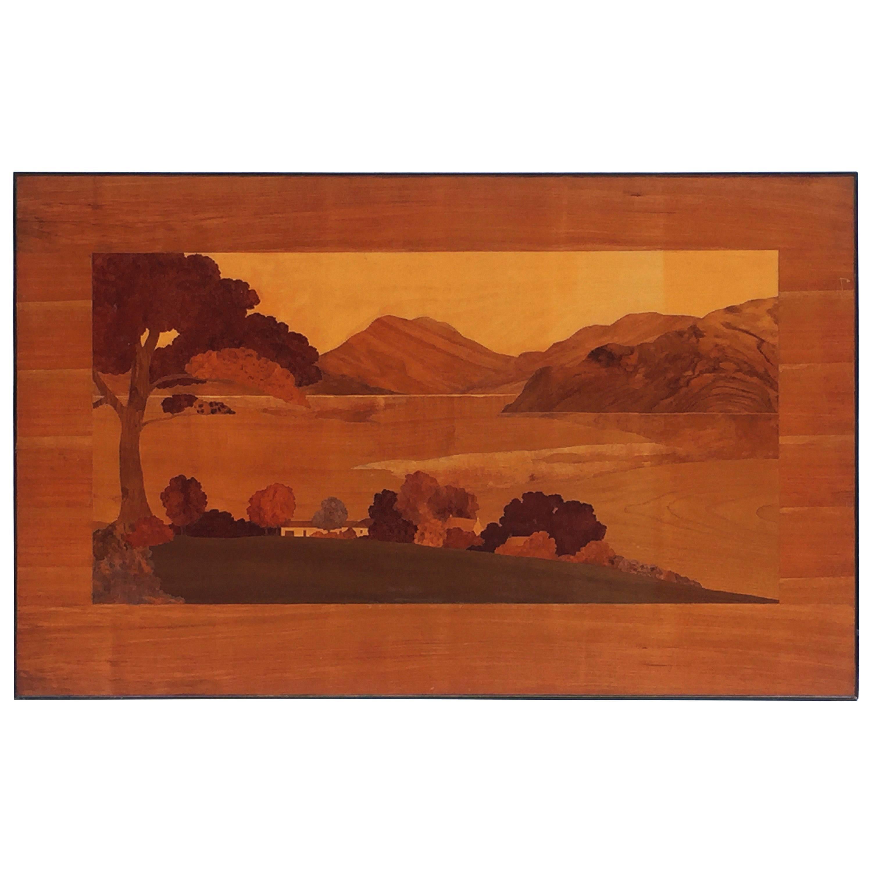 Large Scottish Marquetry Panel of Loch Fyne, Argyll