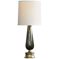Large Blown Glass Table Lamp on Brass Base 2