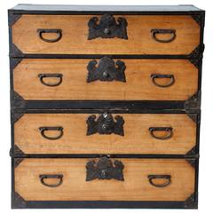 Japanese Tansu with Black Hardware