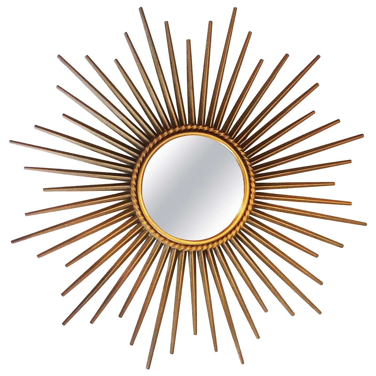 French Mid-Century Sunburst Chaty Vallauris Mirror