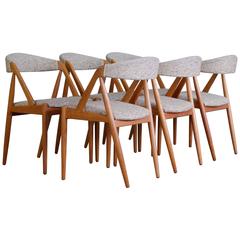Kai Kristiansen Model 31 pour Schou Andersen Set of Six Dining Chairs in Teak